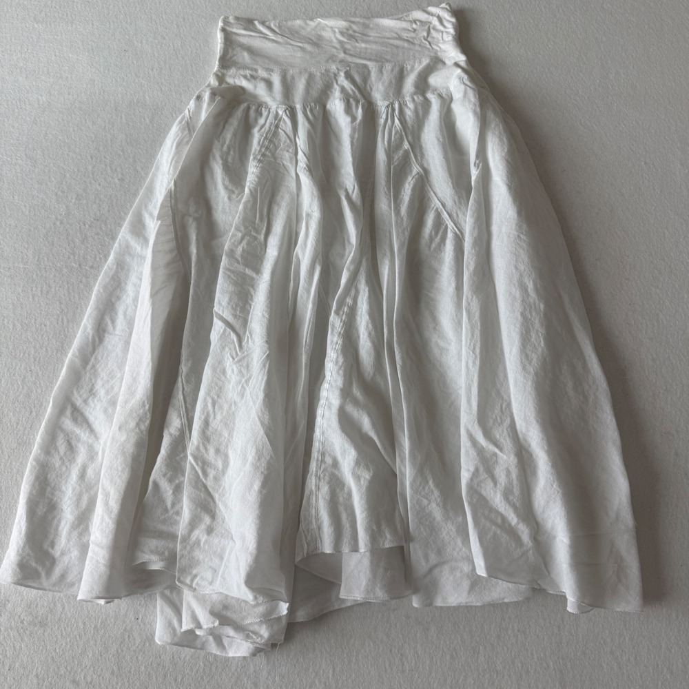 Now & Then Maxi Skirt Womens Small White Boho Cotton Stretch A-Line Flowy